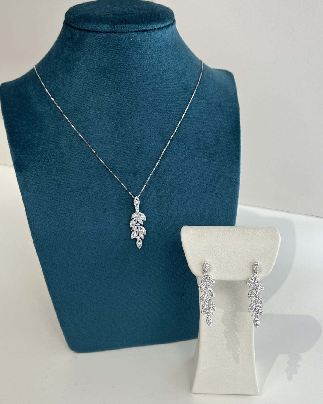 Sterling Silver Marquise Cut Flower Drop Pendant Necklace | Demeter
