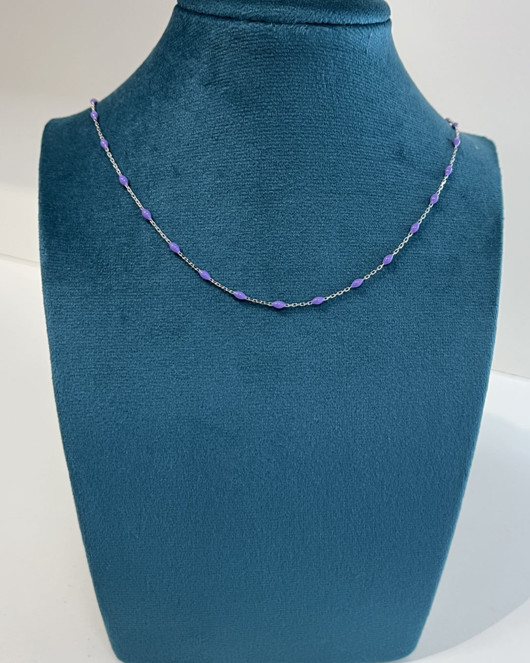 Sterling Silver Colour Bead Chain Necklace | Laila
