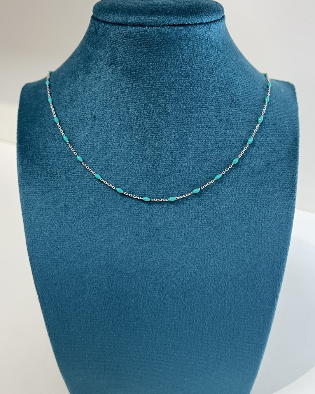 Sterling Silver Colour Bead Chain Necklace | Laila