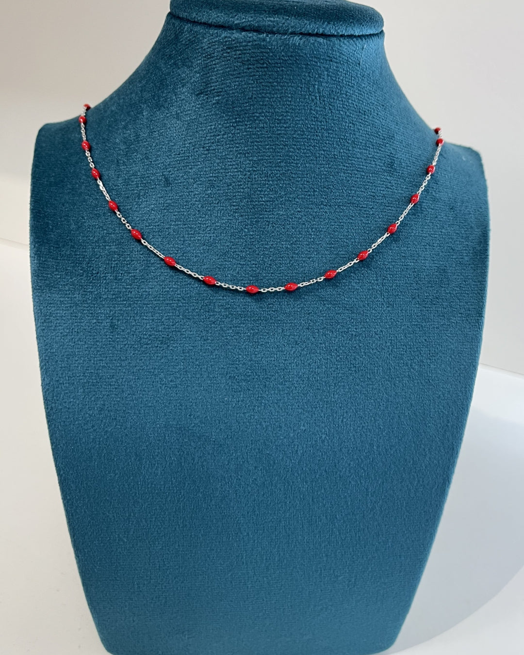 Sterling Silver Colour Bead Chain Necklace | Laila
