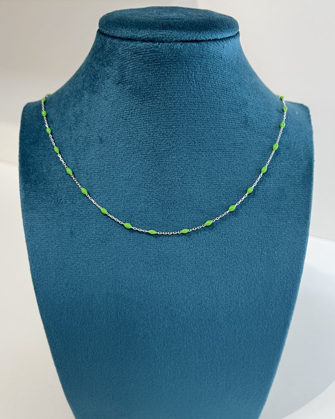Sterling Silver Colour Bead Chain Necklace | Laila