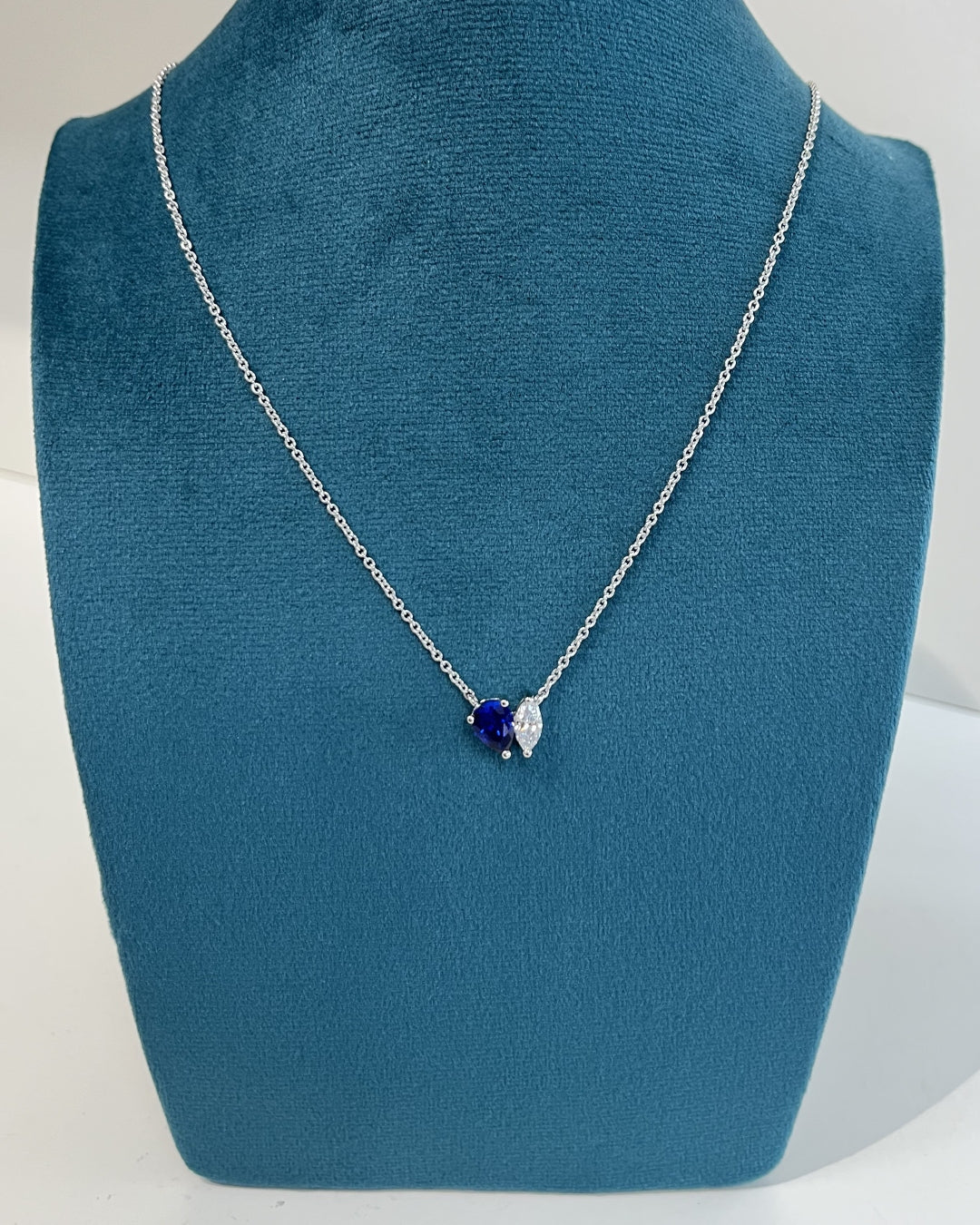 Sterling Silver Pear & Marquise Cut Pendant Necklace | Juno