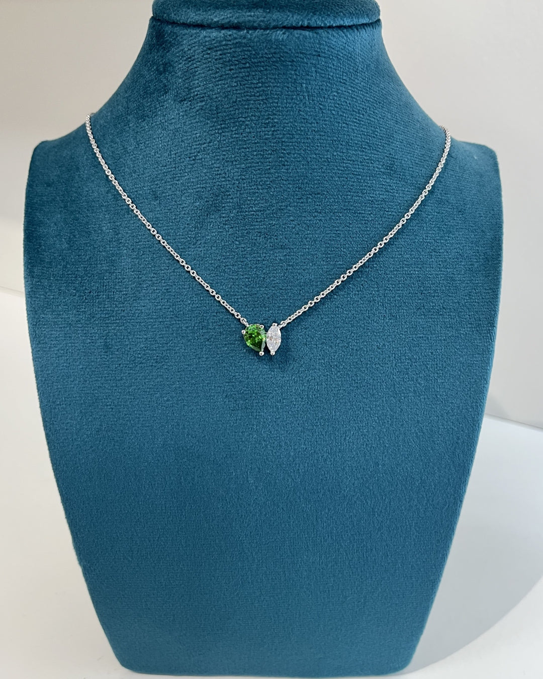 Sterling Silver Pear & Marquise Cut Pendant Necklace | Juno