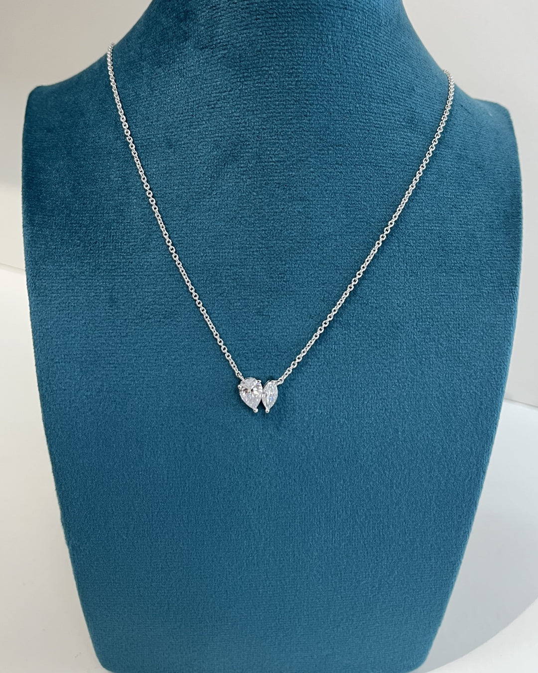 Sterling Silver Pear & Marquise Cut Pendant Necklace | Juno