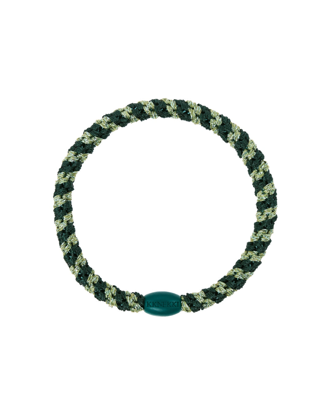 KKNEKKI Hair Tie | Slim Stripe | Jungle & Pistachio Glitter