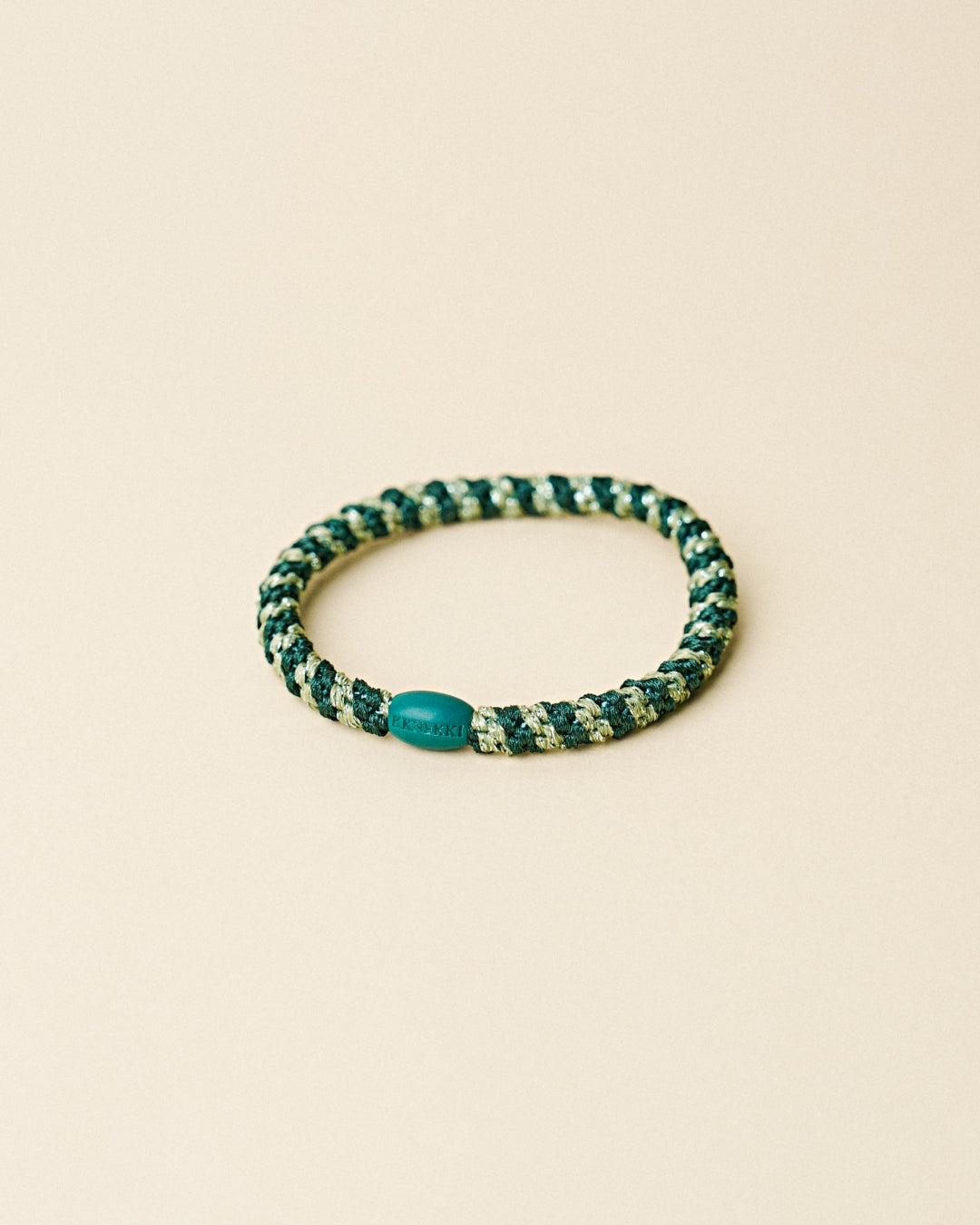 KKNEKKI Hair Tie | Slim Stripe | Jungle & Pistachio Glitter