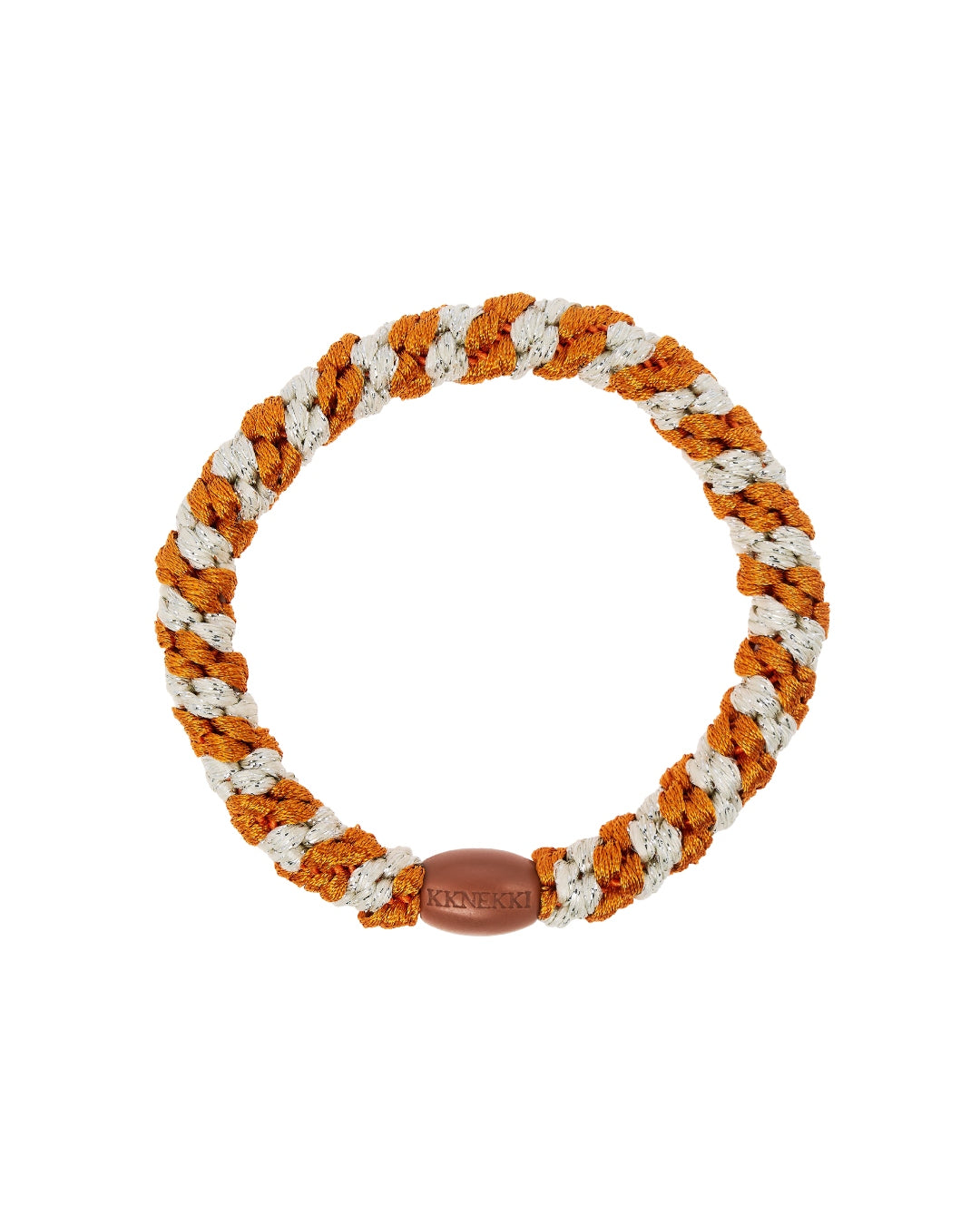KKNEKKI Hair Tie | Stripe | Burnt Terracotta & Ivory Glitter