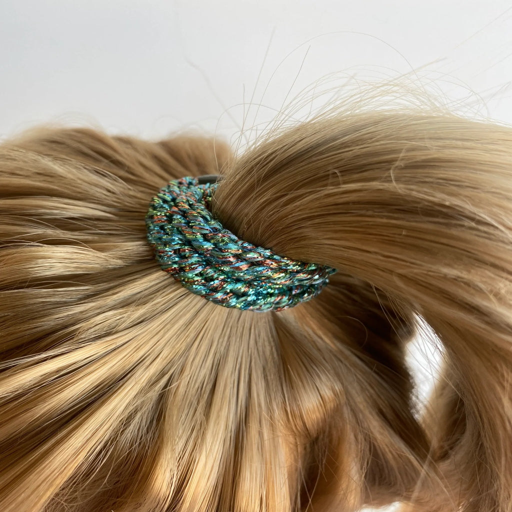Kknekki Hair Tie | Glitter | Coral Green