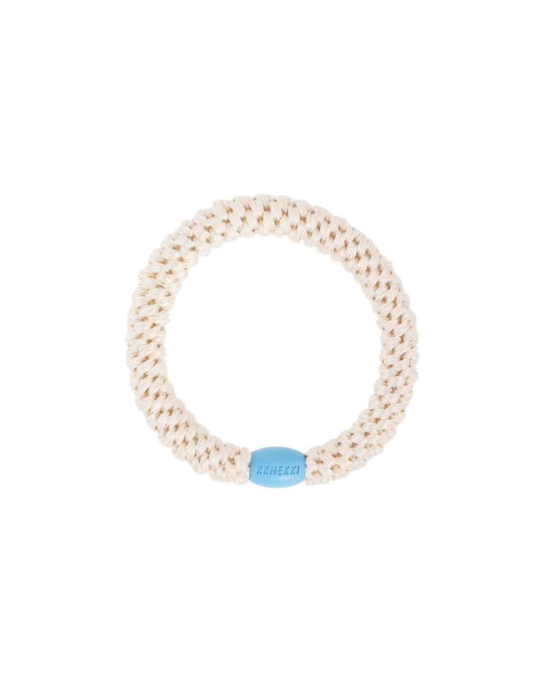 Kknekki Hair Tie | Plain | Ivory & Blue Bead