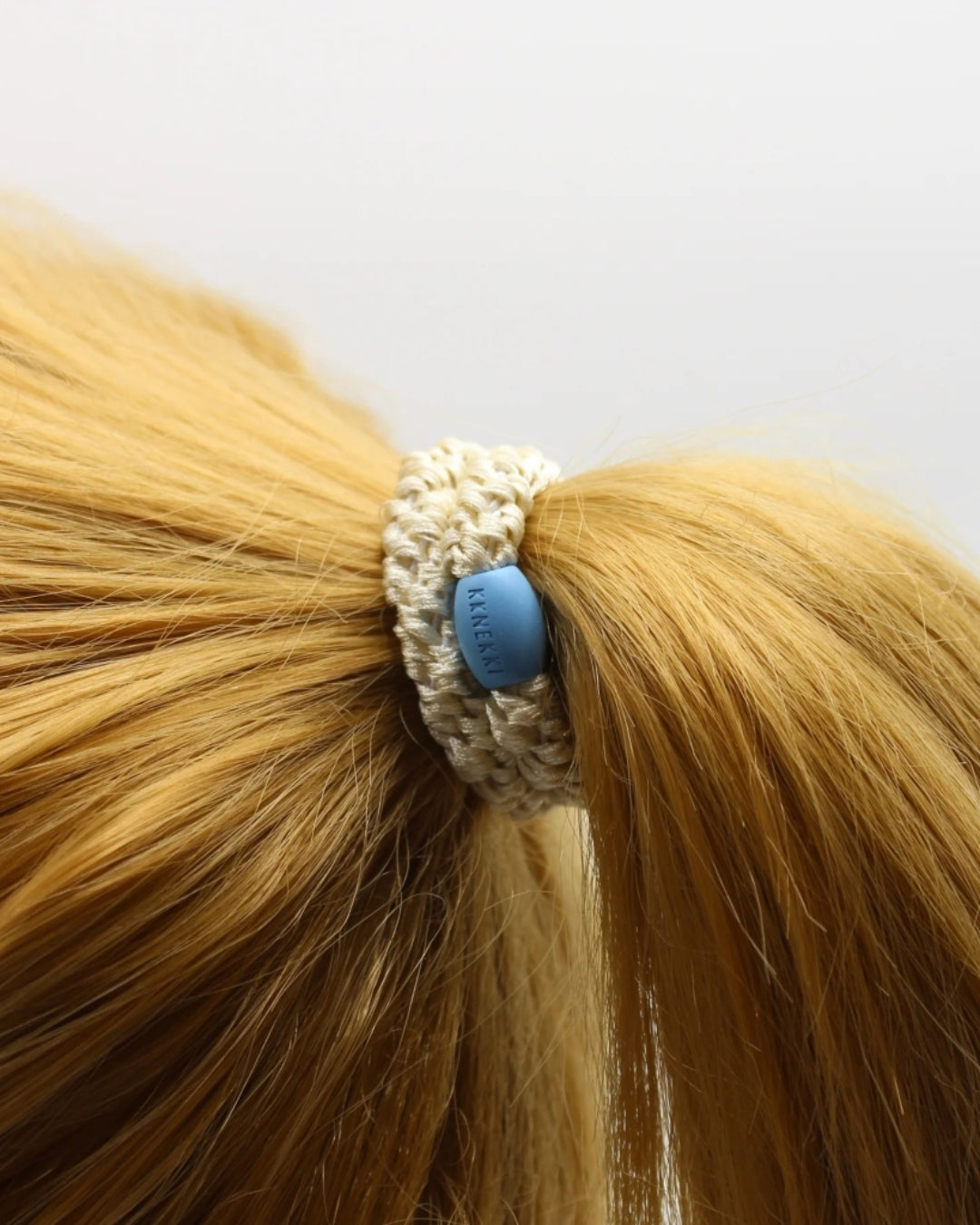 Kknekki Hair Tie | Plain | Ivory & Blue Bead