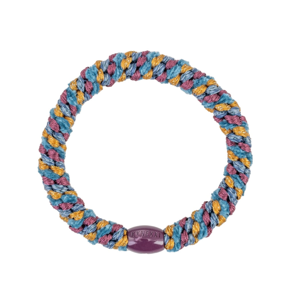 Kknekki Hair Tie | Mix | Electric Blue & Curry Giltter
