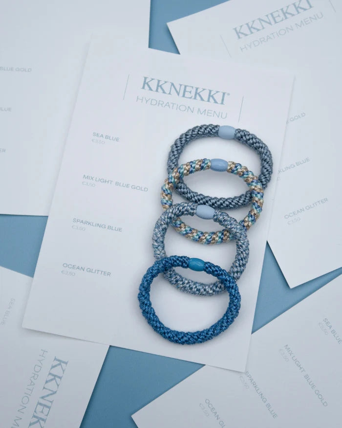 Kknekki Hair Tie | Mix | Light Blue & Gold