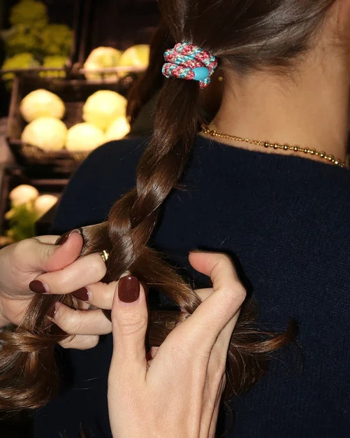 Kknekki Hair Tie | Mix | Turquoise Coral Glitter