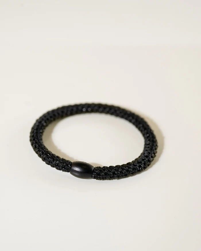 Kknekki Hair Tie | Slim Glitter | Black