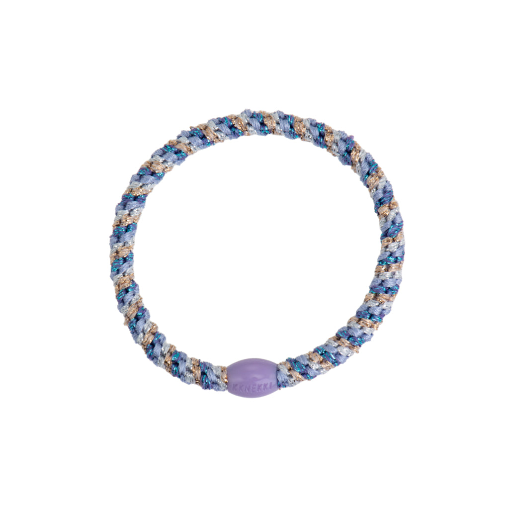 Kknekki Hair Tie | Slim Mix | Purple Silver & Gold