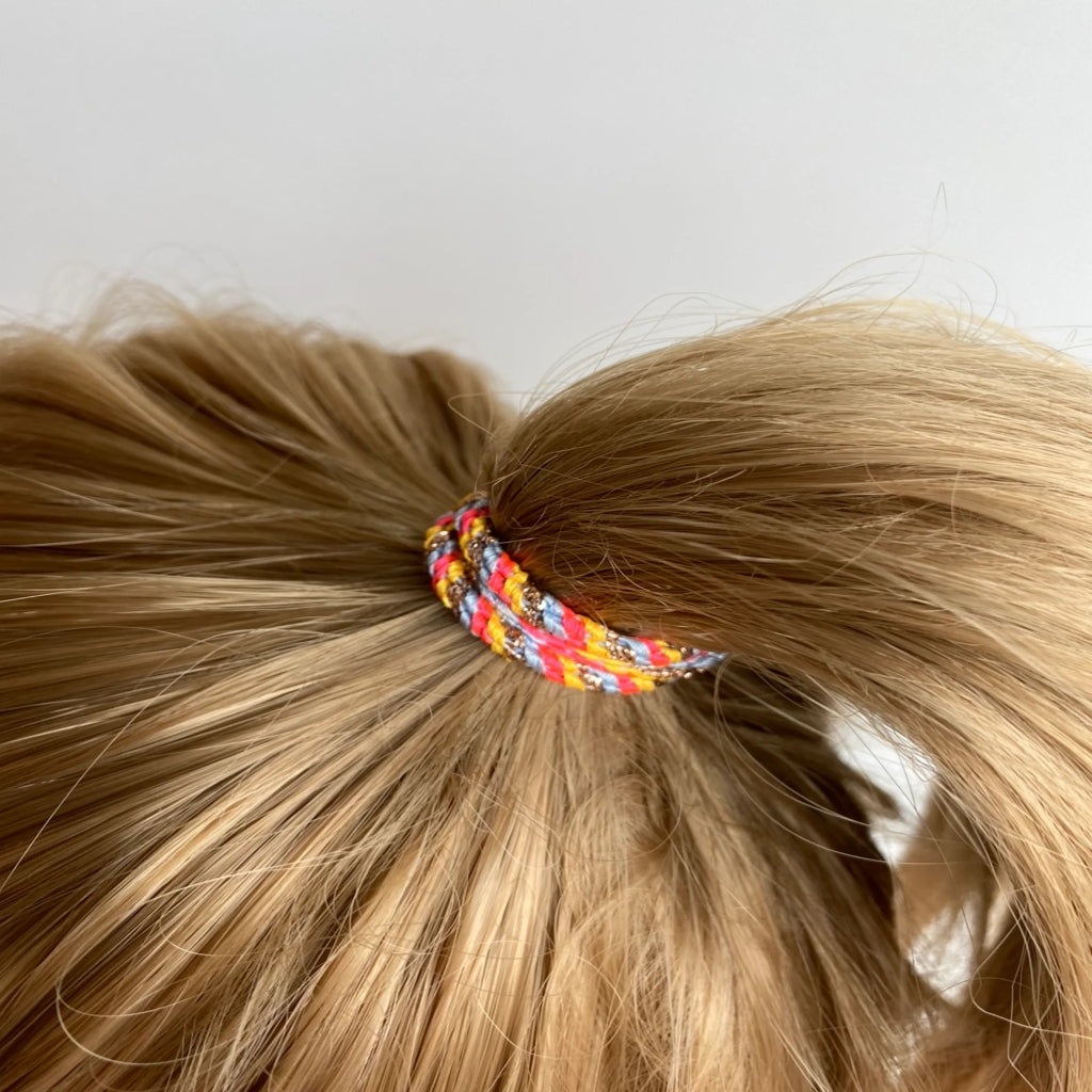 Kknekki Hair Tie | Slim Mix | Rosebaby & Blue Glitter
