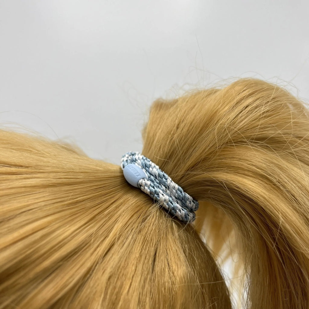 Kknekki Hair Tie | Slim Mix | Sea Blue & White