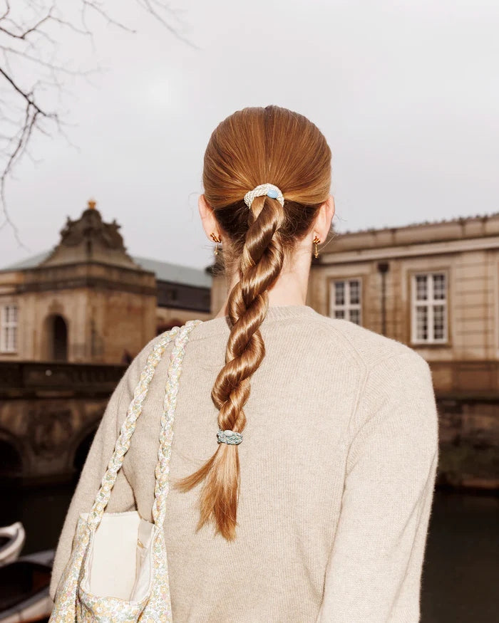 Kknekki Hair Tie | Slim Mix | Teal & Gold Glitter