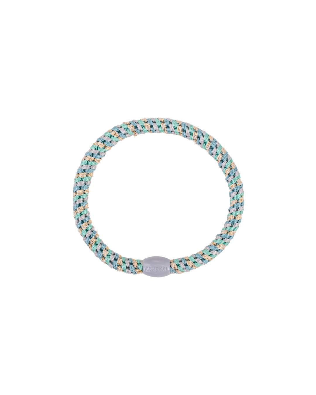 Kknekki Hair Tie | Slim Mix | Teal & Gold Glitter