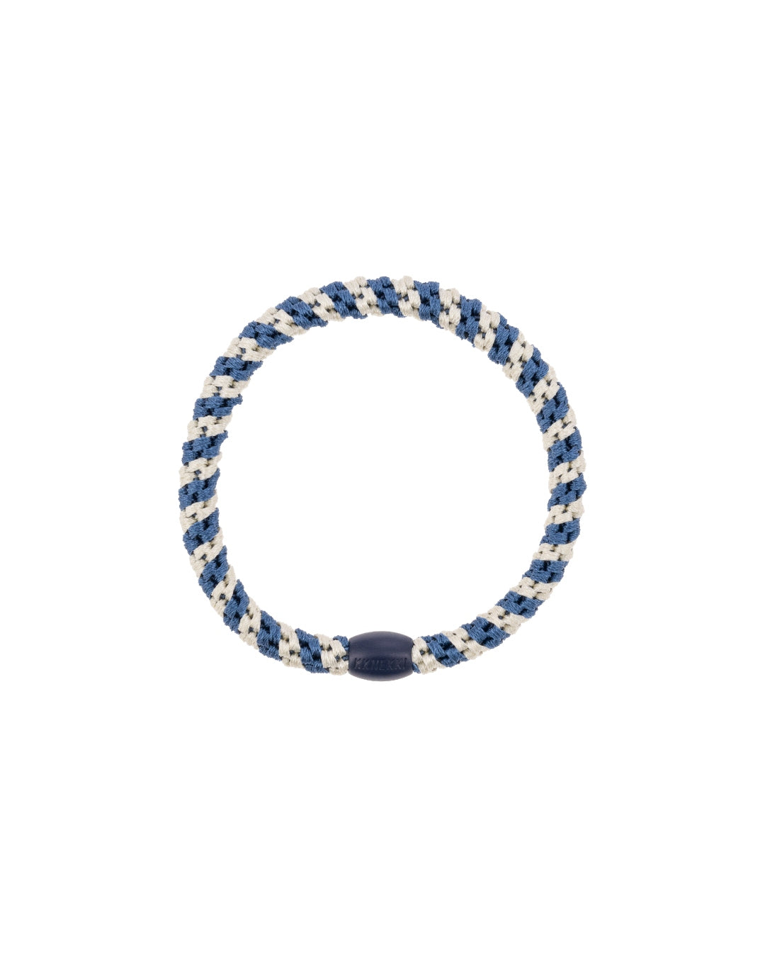 Kknekki Hair Tie | Slim Stripe | Indigo & Ivory