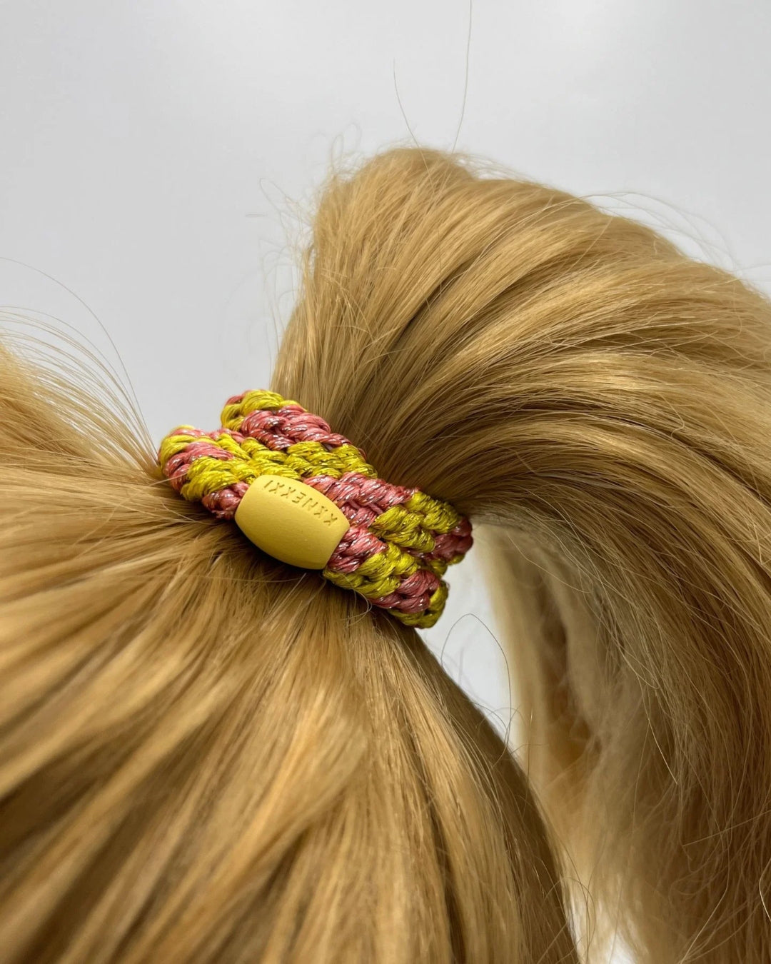 Kknekki Hair Tie | Stripe | Coral Glitter