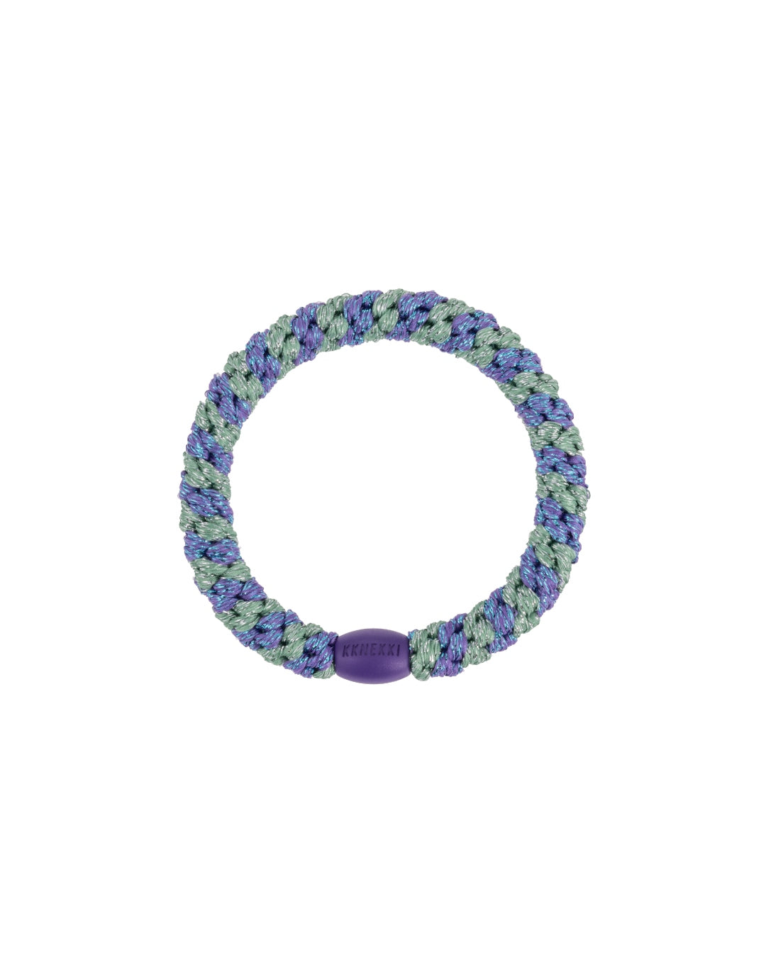 Kknekki Hair Tie | Stripe | Purple & Green Glitter