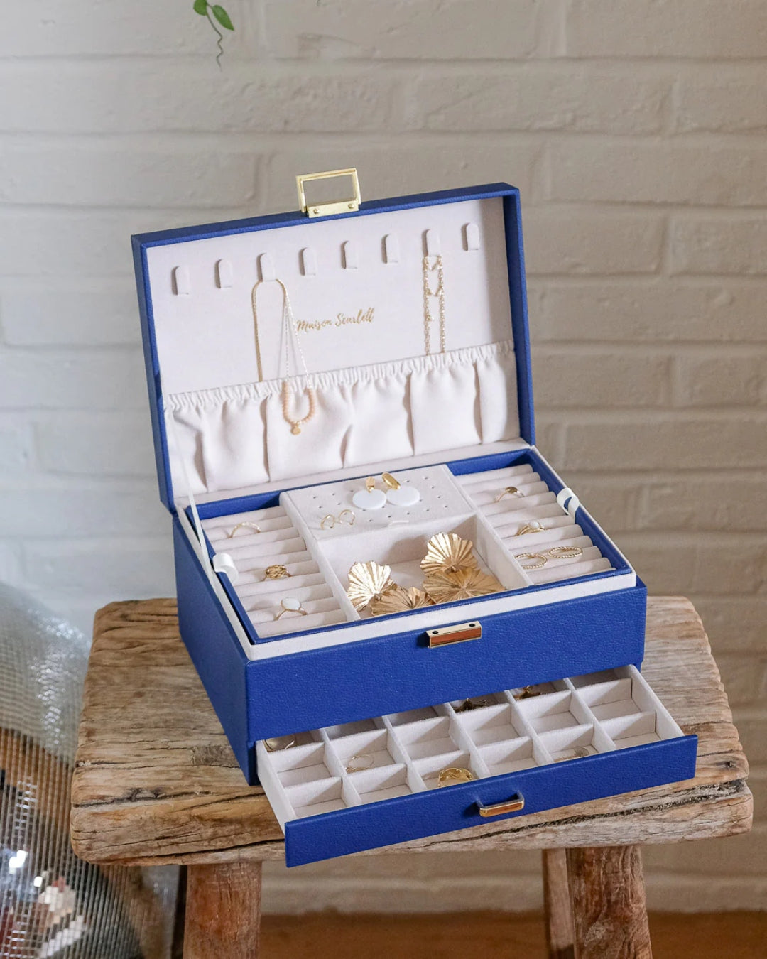 Large Jewellery Box | Denise | Faux Leather | Maison Scarlett