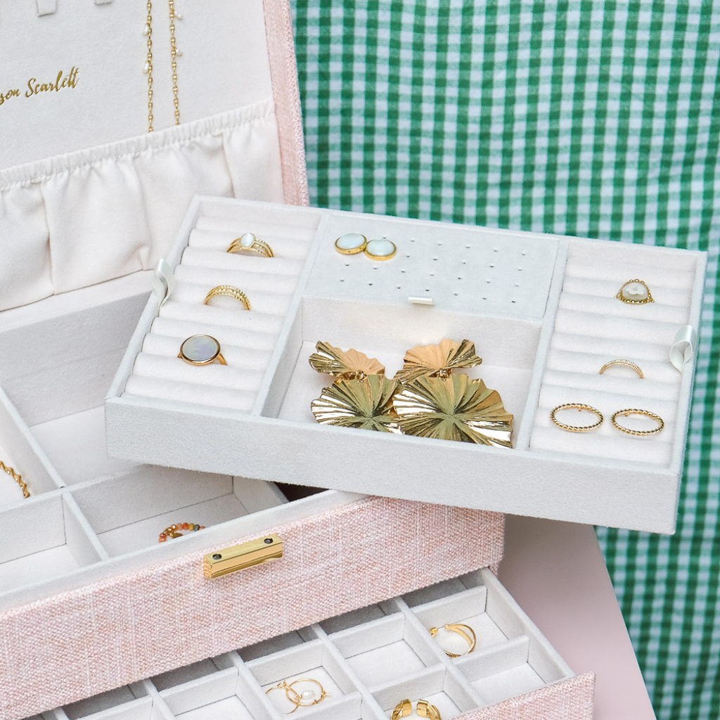Large Jewellery Box | Denise | Linen | Maison Scarlett