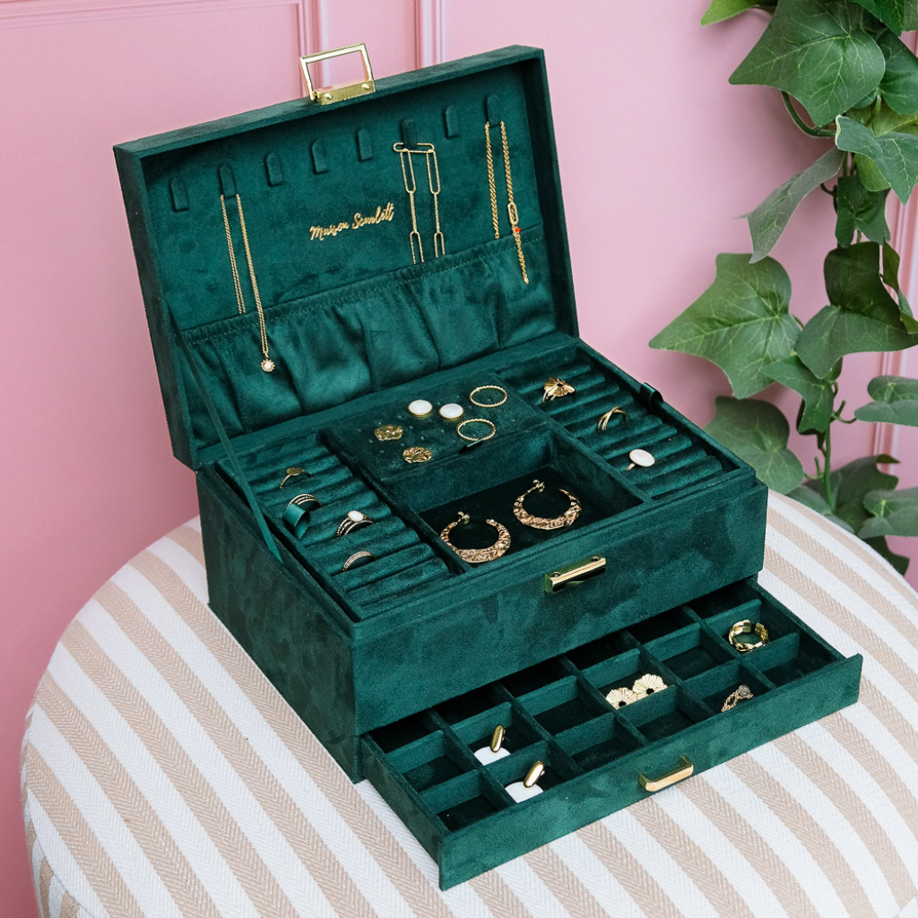 Large Jewellery Box | Denise | Velvet | Maison Scarlett