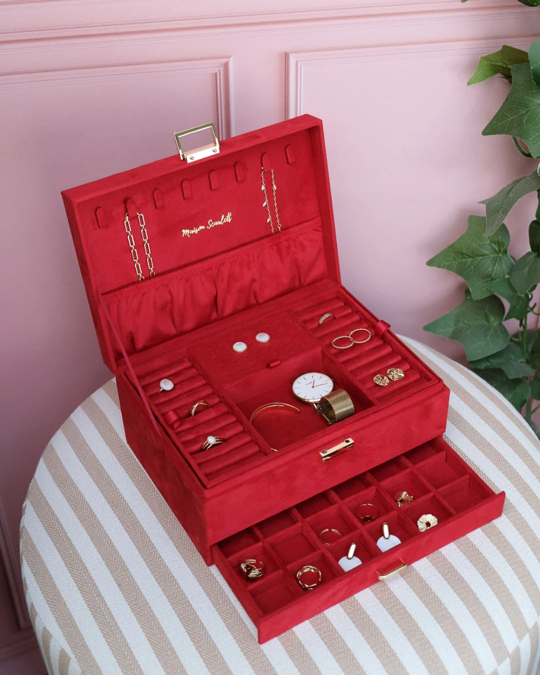 Large Jewellery Box | Denise | Velvet | Maison Scarlett