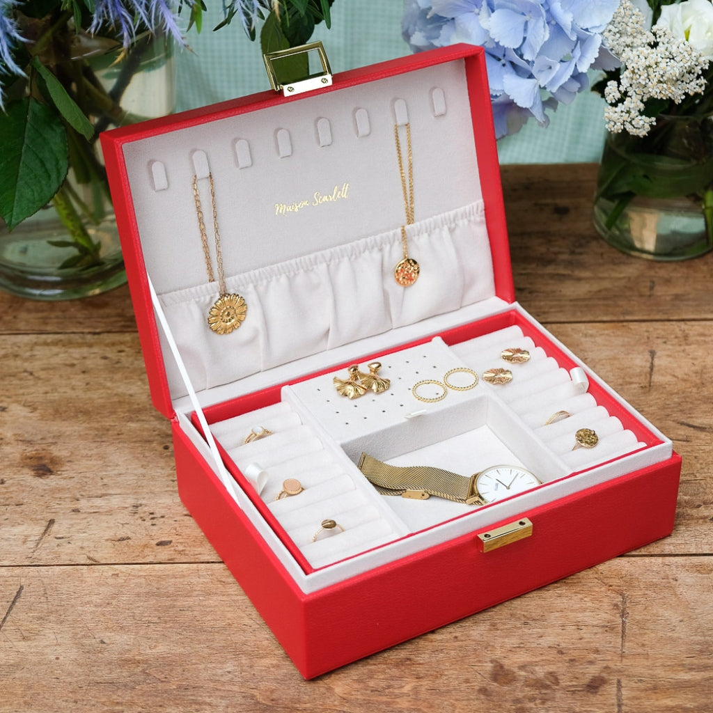 Large Rectangle Jewellery Box | Louise | Faux Leather | Maison Scarlett
