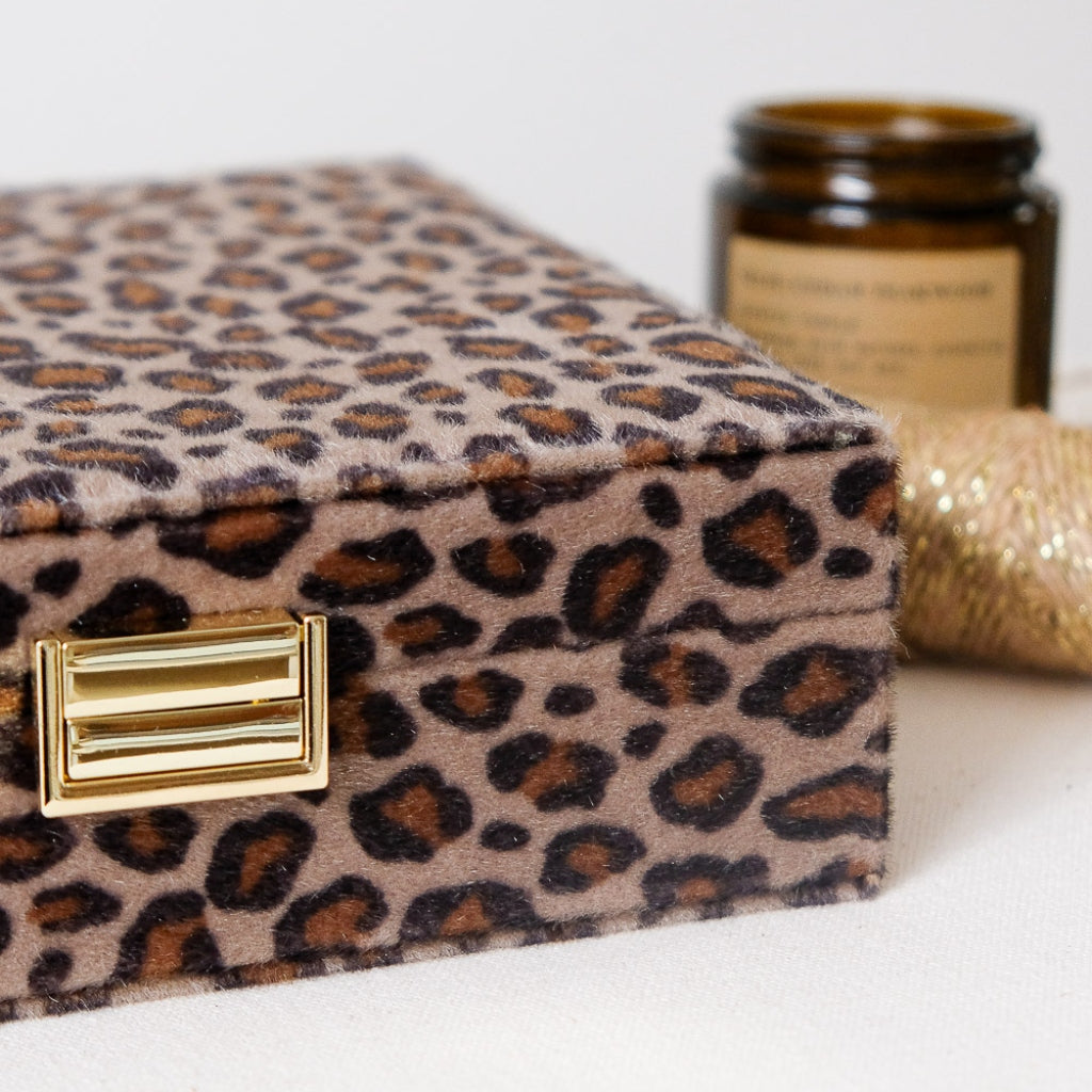 Large Square Jewellery Box | Anne | Leopard | Maison Scarlett