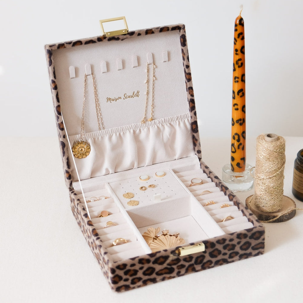 Large Square Jewellery Box | Anne | Leopard | Maison Scarlett