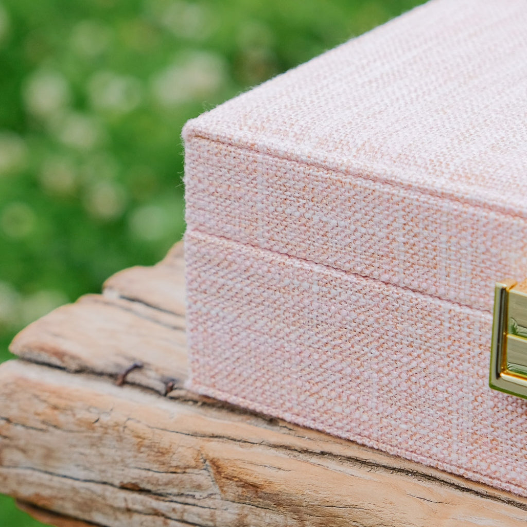 Large Square Jewellery Box | Anne | Linen | Maison Scarlett