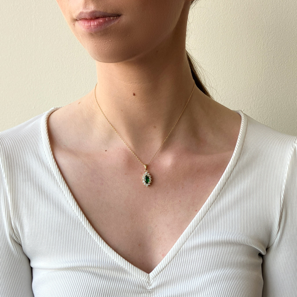 Lari Gold Oval Cluster Necklace