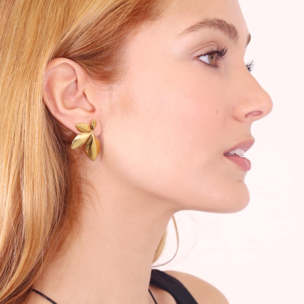 Leaf Design Stud Earrings | Anartxy