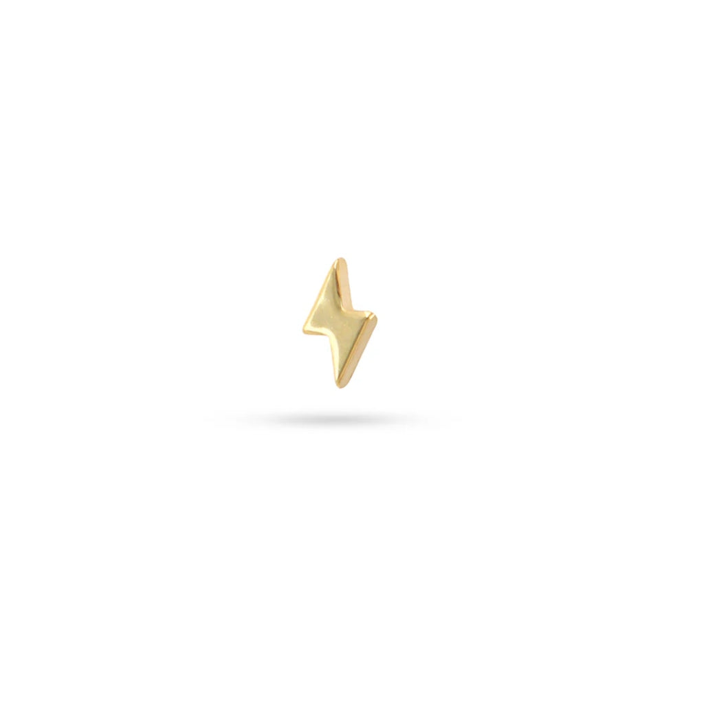 Lightning Bolt Ball Back Single Stud Earring | Anartxy