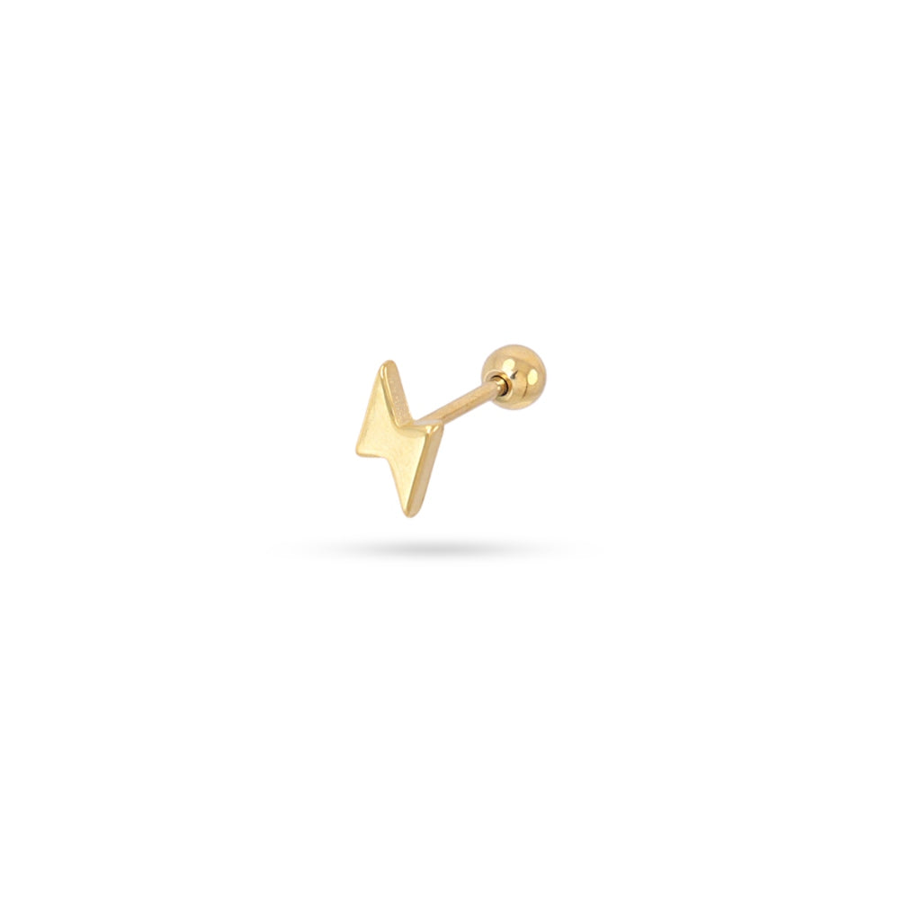 Lightning Bolt Ball Back Single Stud Earring | Anartxy