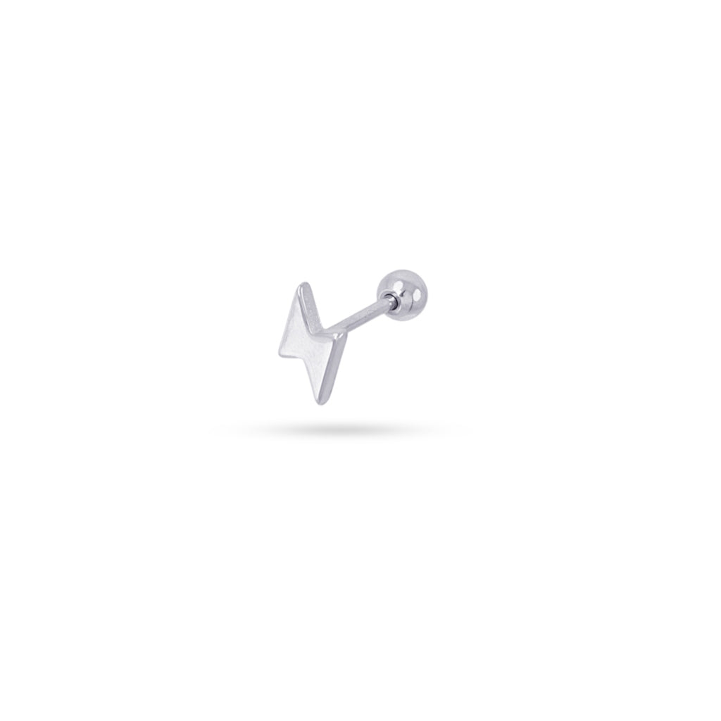 Lightning Bolt Ball Back Single Stud Earring | Anartxy