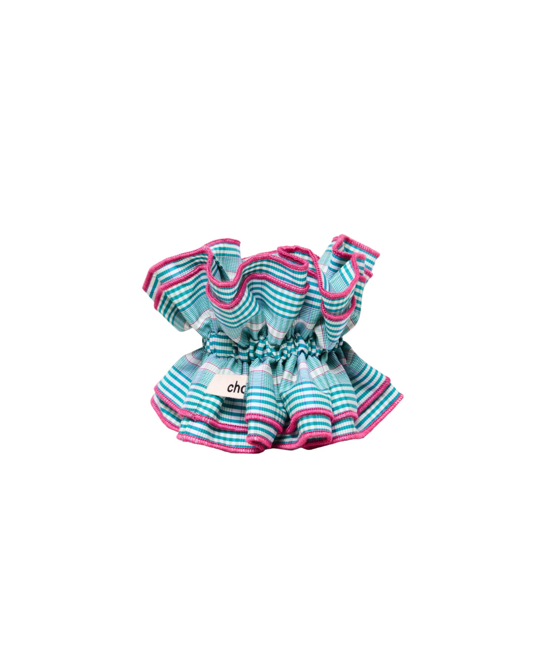 Maxi Hair Scrunchie | Green & Pink Tartan | Chou²