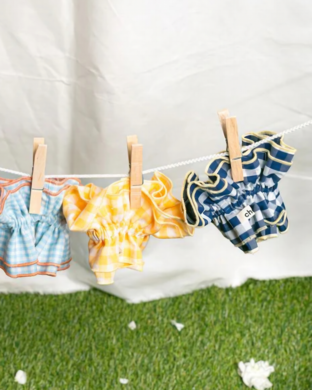 Maxi Hair Scrunchie | Navy Blue Gingham | Chou²