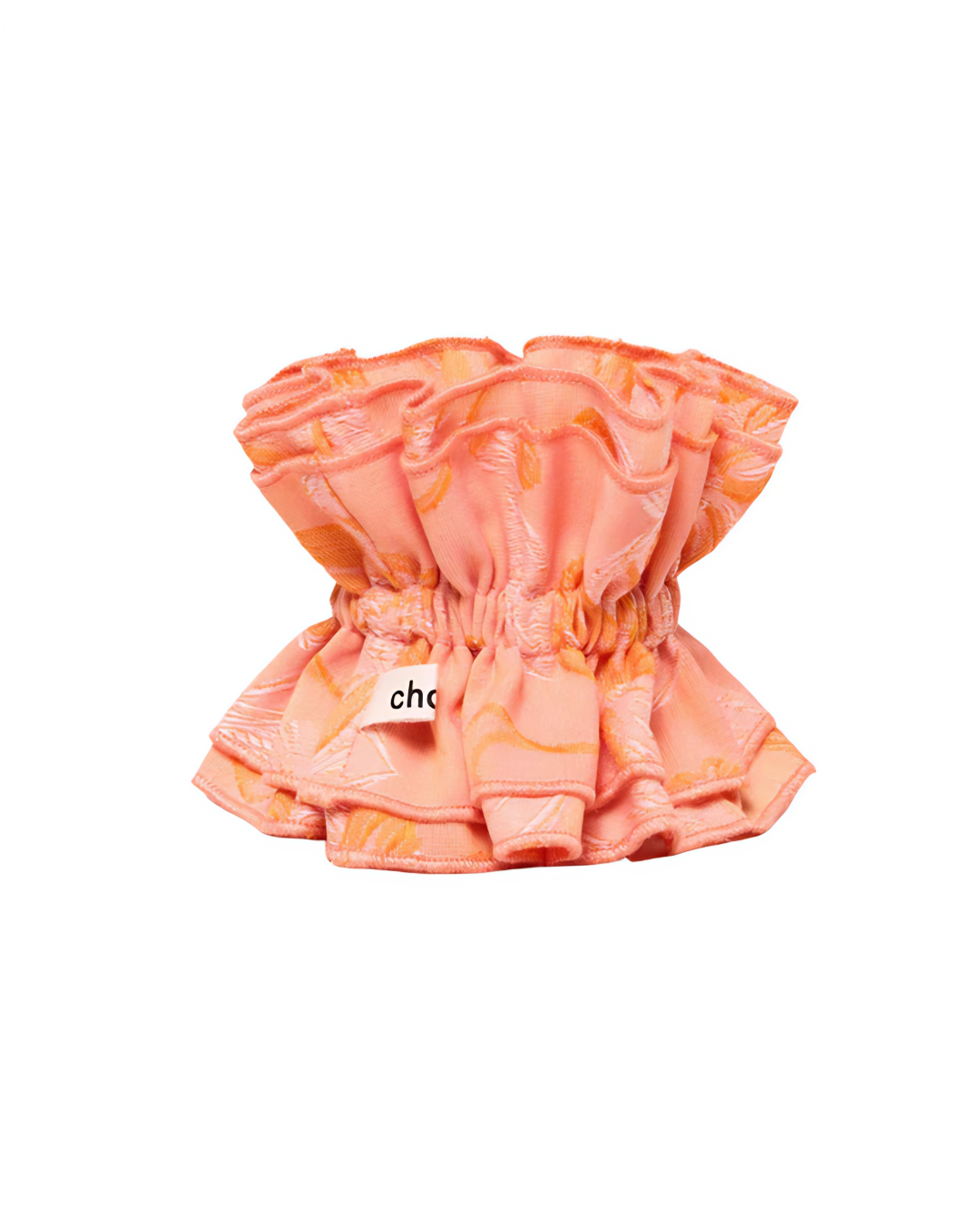 Maxi Hair Scrunchie | Orange Floral Jacquard | Chou²