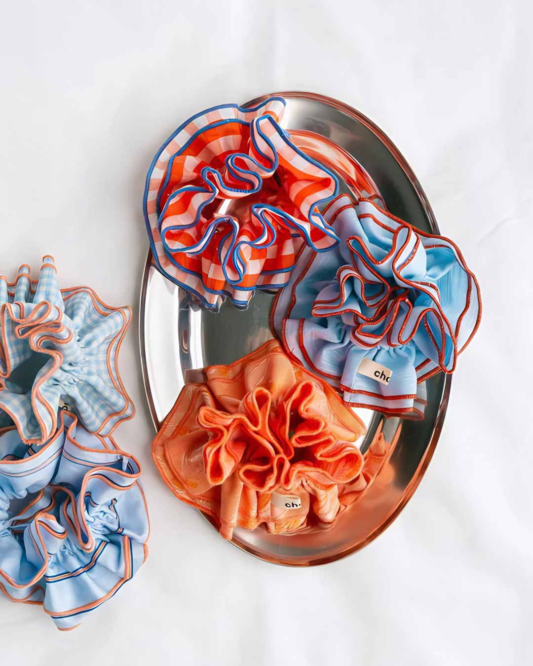 Maxi Hair Scrunchie | Orange Floral Jacquard | Chou²