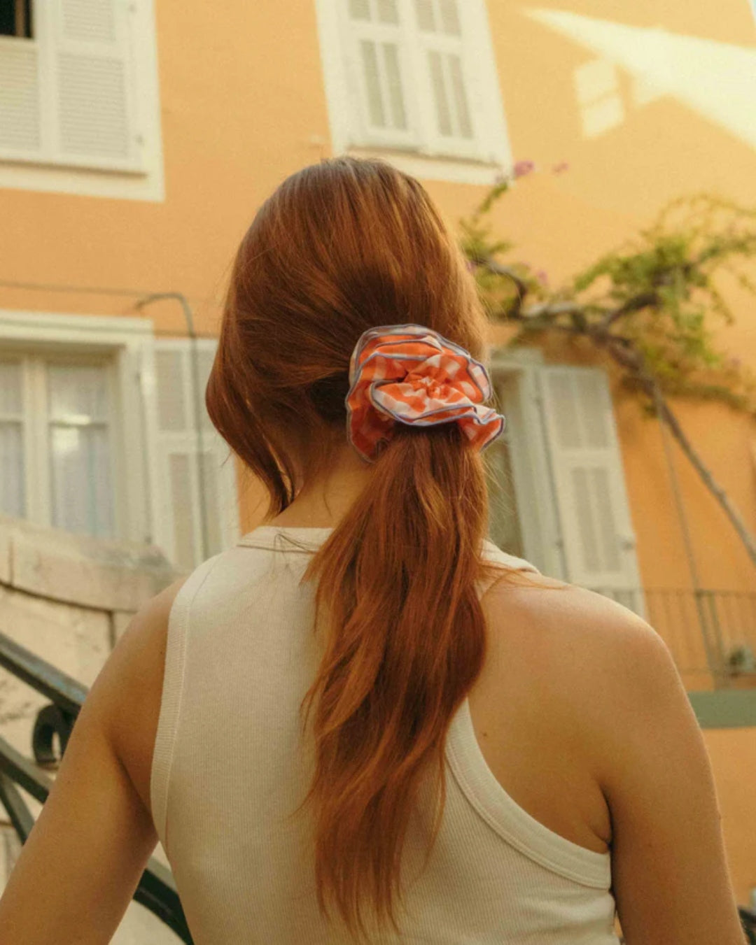 Maxi Hair Scrunchie | Orange Gingham | Chou²