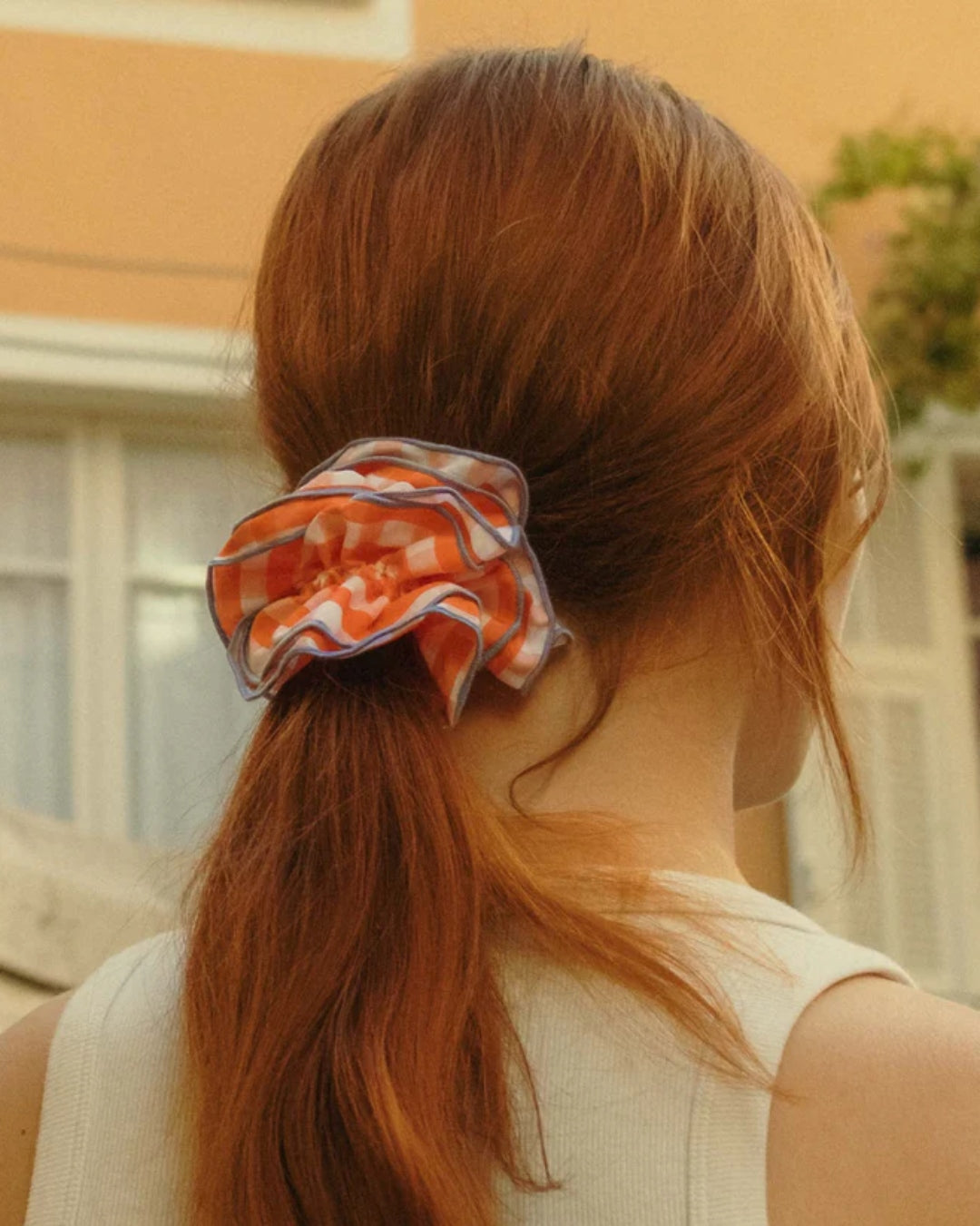 Maxi Hair Scrunchie | Orange Gingham | Chou²