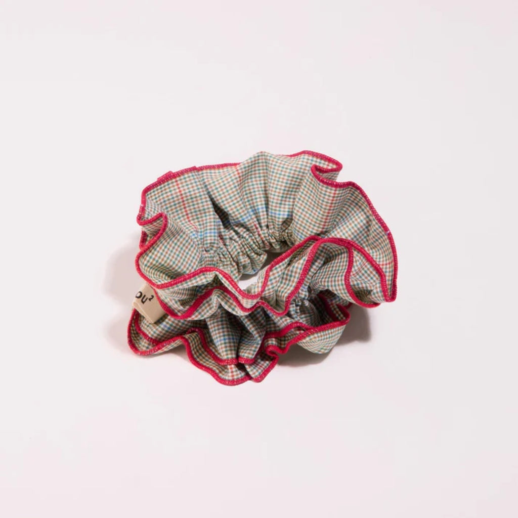 Maxi Hair Scrunchie – Red & Blue Gingham | Oversized Scrunchie