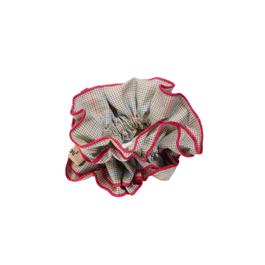 Maxi Hair Scrunchie – Red & Blue Gingham | Oversized Scrunchie