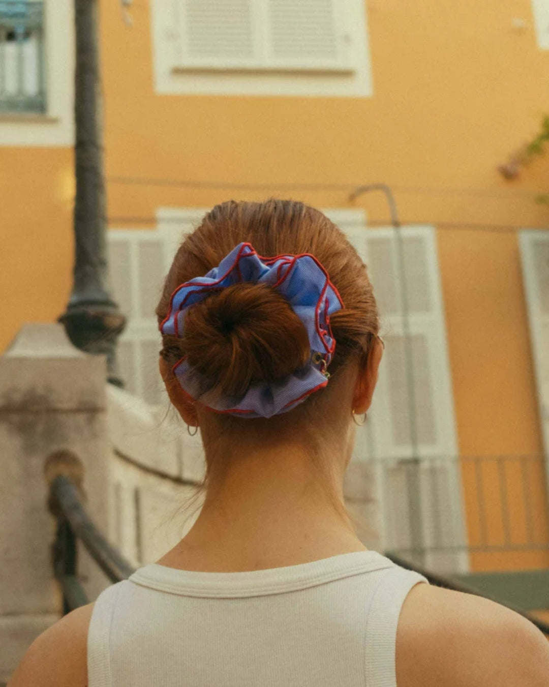 Maxi Hair Scrunchie | Red & Blue Gingham | Chou²