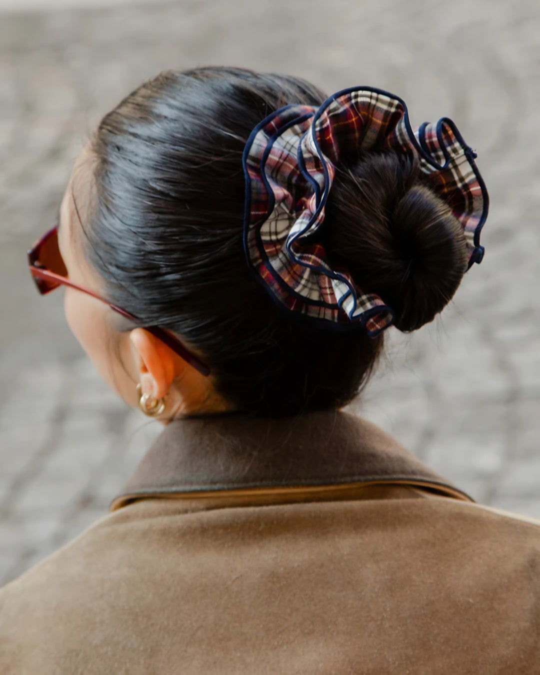 Maxi Hair Scrunchie | Red Tartan | Chou²