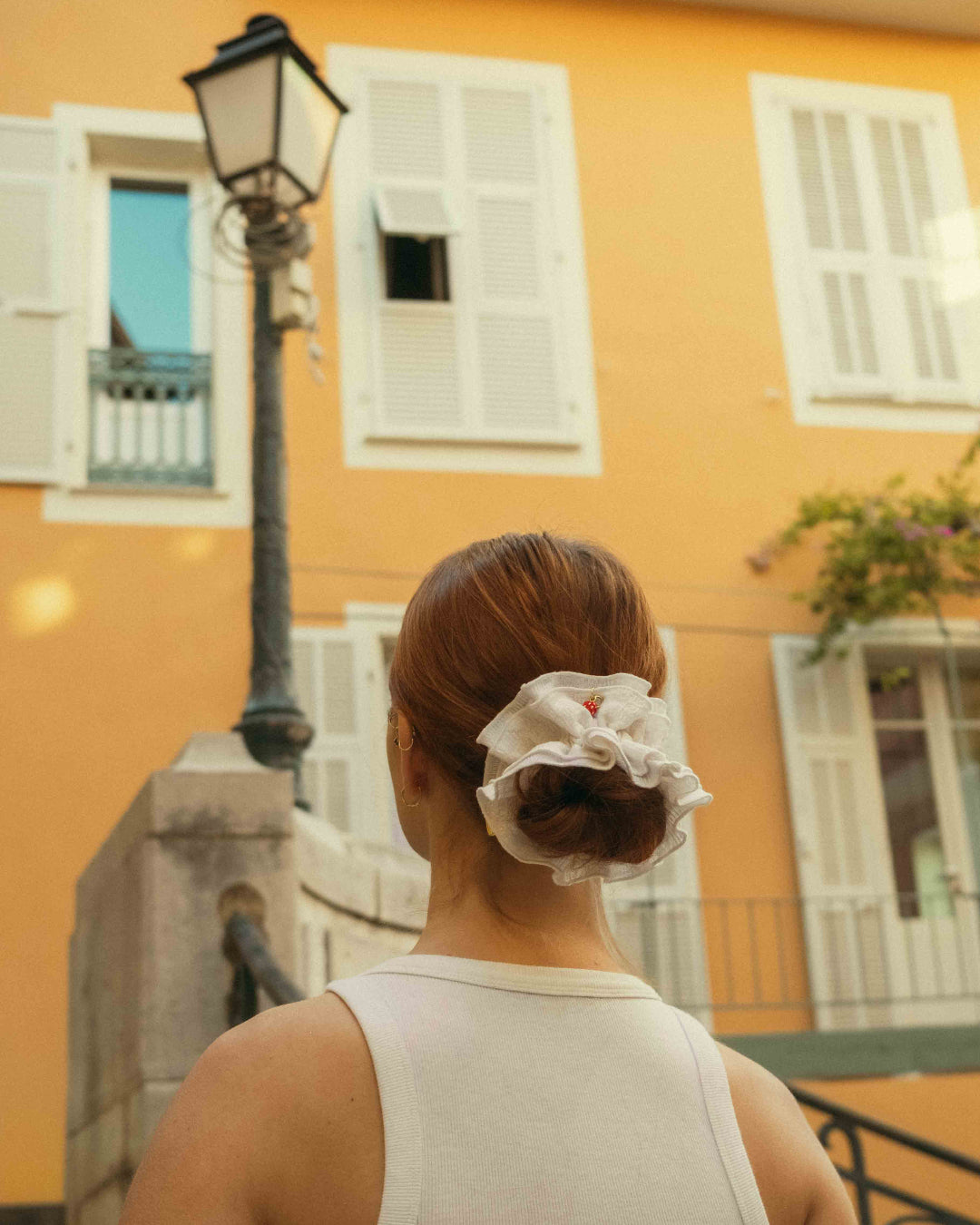 Maxi Hair Scrunchie | Textured White Jacquard | Chou²